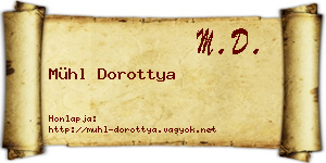 Mühl Dorottya névjegykártya