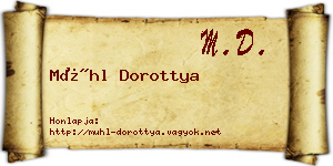 Mühl Dorottya névjegykártya